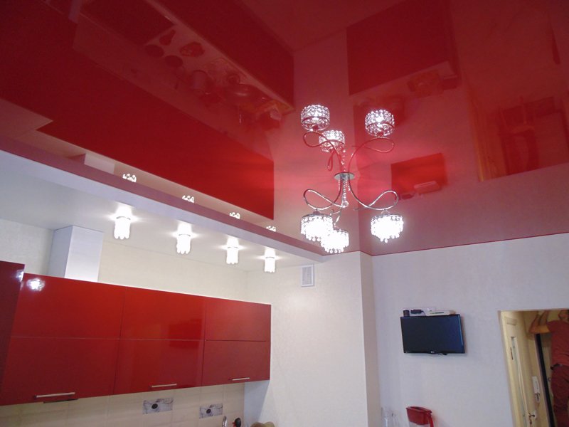 Глянцевые натяжные потолки цена